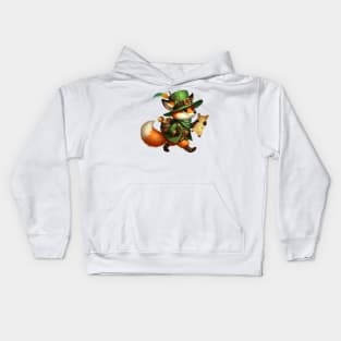 St Patricks Fox Kids Hoodie